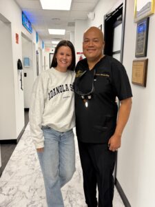 Michelle with the dentist